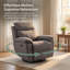 Fauteuil inclinable et oscillant pivotant à 360 ° en tissu gris clair, canapé-lit inclinable manuel simple pour la chambre à coucher du salon-686617120