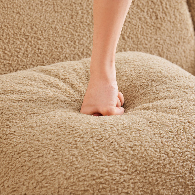Repose-pieds en tissu brun clair, Chameau
