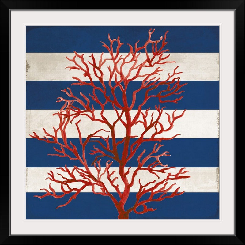 « red corail ii », impression, H 28 x l 28 po x P 1 po, Cadre noir