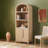 Sitarski 76" H x 30" W Modern Arched Bookcase with Statement Cabinet-1480528454