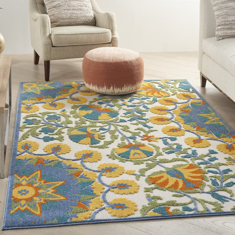 Tapis transitionnel multicolore Newton, Rectangle 3 pi 6 po x 5 pi 6 po
