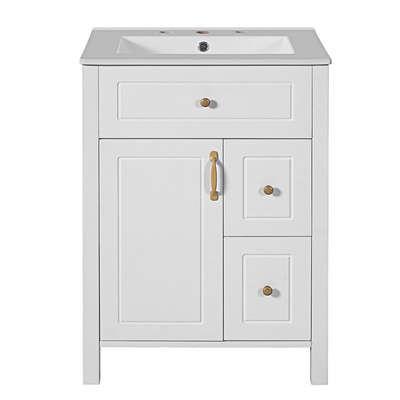 Meuble-lavabo de salle de bain avec lavabo en céramique