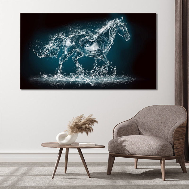 Water Horse - Wrapped Canvas Art Prints, 61cm H x 101cm W x 2cm D