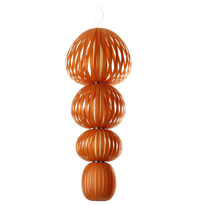 Totem 1 - Light LED Pendant, Natural Cherry, 2700K LED, 90.9" H x 33.9" W x 33.9" D