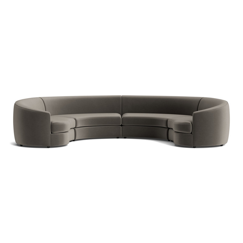 Giselle 4-Piece Sectional, Performance Velvet - Graphite