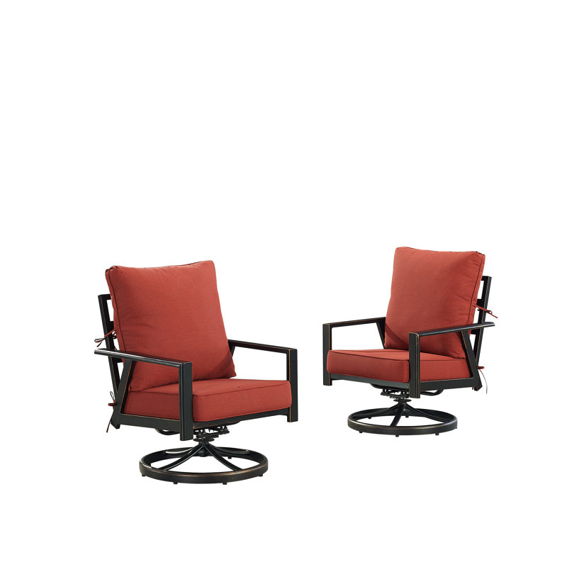 Lux Outdoor Swivel Lounge Chair, Red