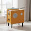 Table de chevet multifonctionnelle avec structure en acier au carbone et armoire en bois de pin