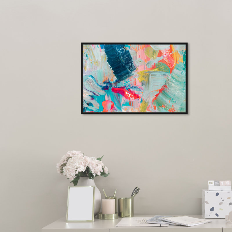 «Abstract That Love Feeling», impression sur toile, H 16 po x l 24 po, Toile encadrée, Noir