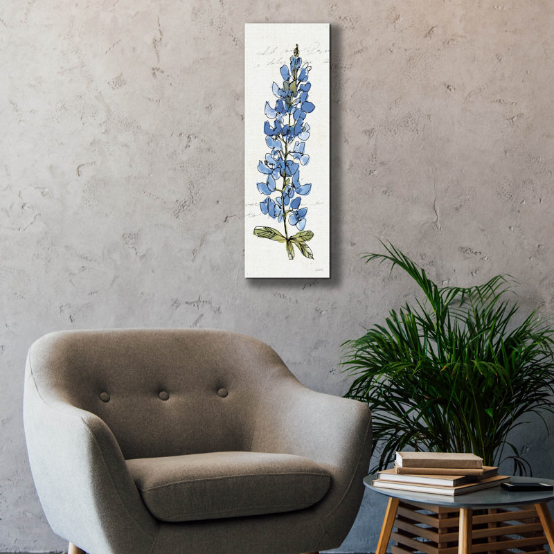 Toile épique «Texas Bluebonnet 3» par Anne Tavoletti, graffiti épique, 12 po x 36 po