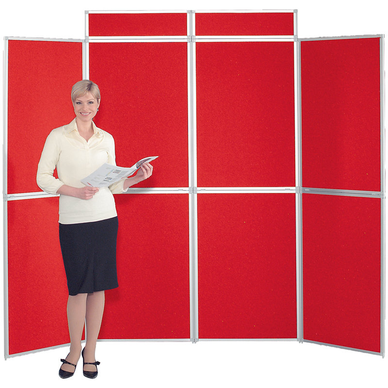 Free-Standing Bulletin Board, Alfa Red, 200 cm H x 280 cm W