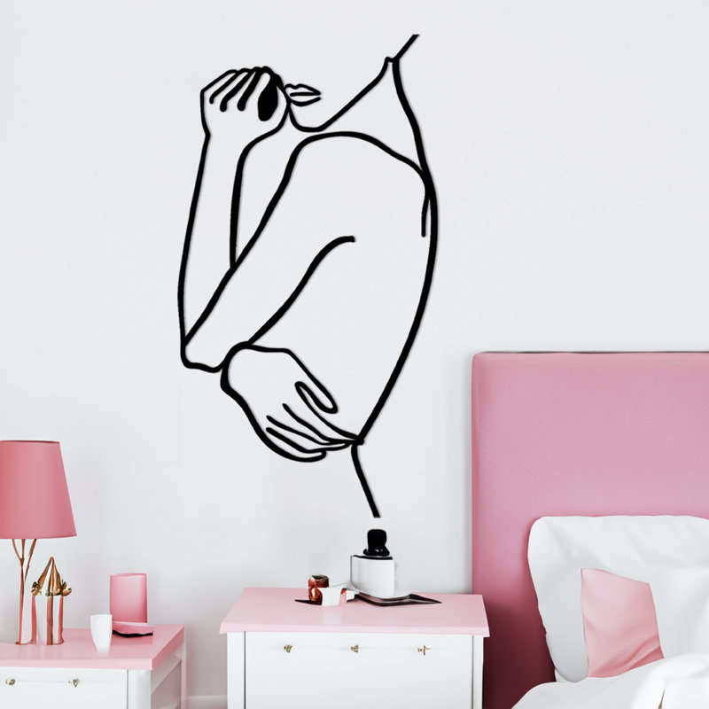 Stylish Black Metal Wall Accessory, 27.6 x 0.6 x 15.0 inches | 100% Metal Construction, Thickness: 0.06 inches | Easy Wall Hanging Design | Unique Real Wood Texture with Color Variations | Perfect for Home Decor