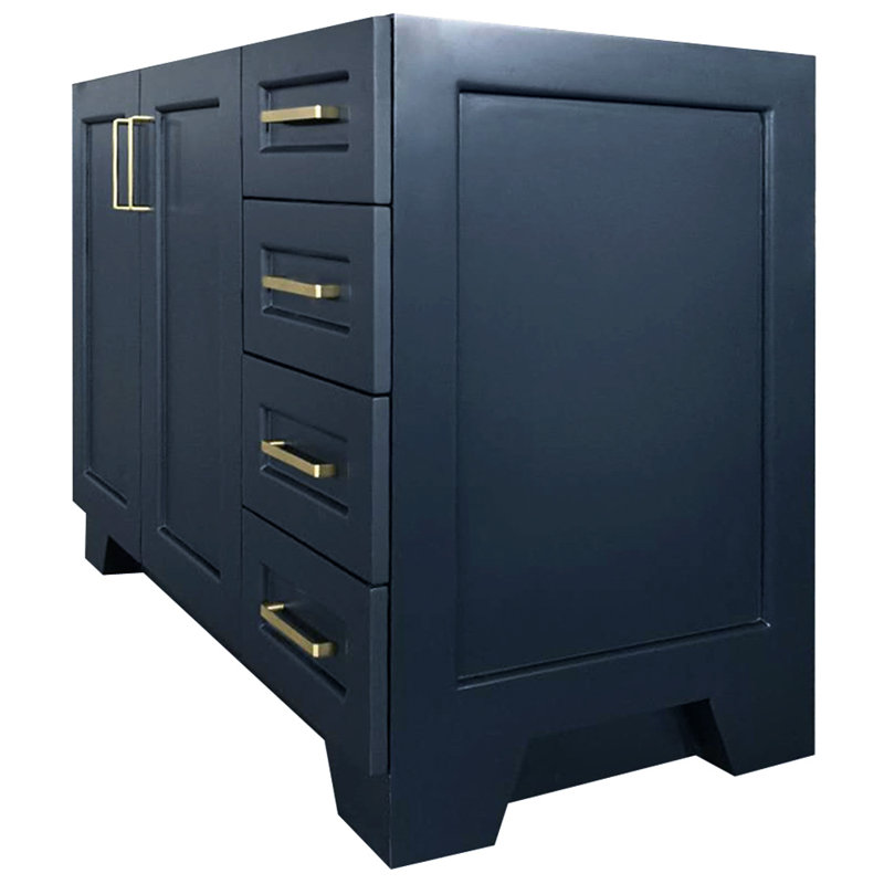 ARIEL TAYLOR 42 IN. LEFT OFFSET SINGLE SINK BASE CABINET IN GREY, Midnight Blue