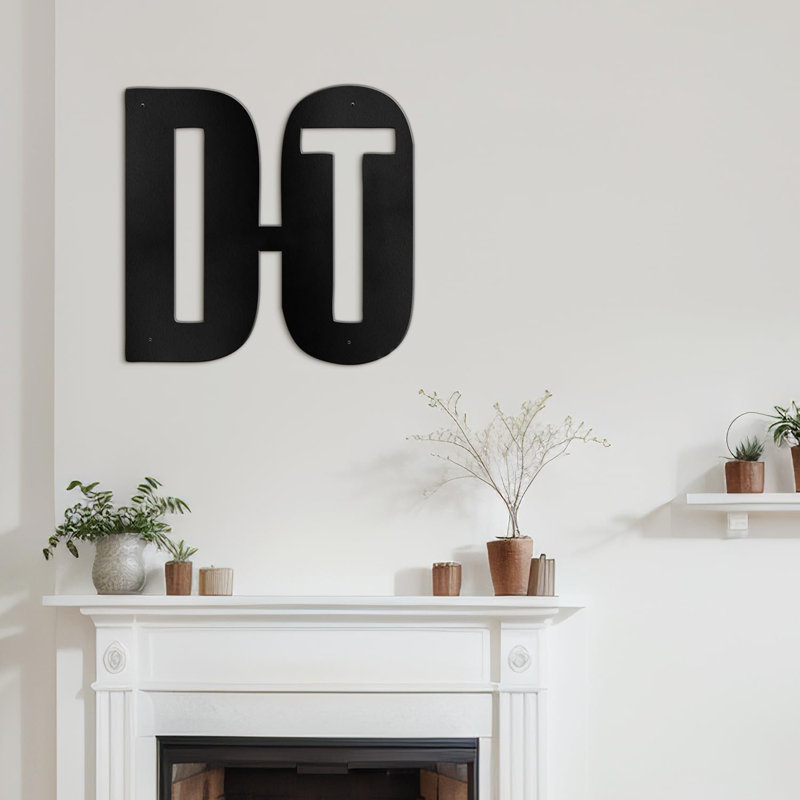 Décoration murale en métal, H 20 po x l 20 po x P 0,05 po, Noir