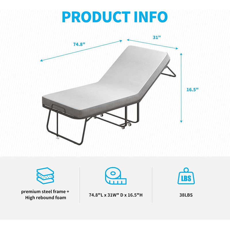31'' Folding Bed with Mattress Included