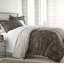Literie réversible Southshore Fine Linens Botanical Leaves Brown King/California King, 3 pièces avec 2 taies d'oreiller King, microfibre 100 g/m²-135151741-135151746