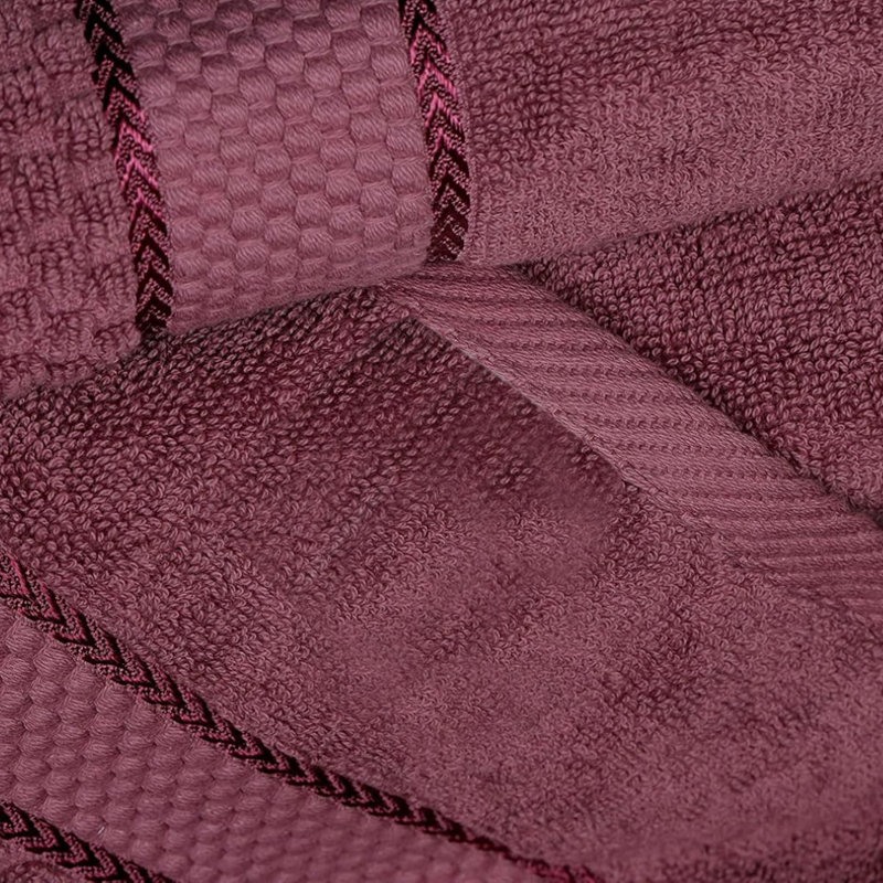 Collection de serviettes texturées 100% coton Mulaayam, Essuie-mains - paquet de 12, Mauve raisin