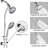 7-Setting Shower Head System - Stainless Steel Slide Bar, Dual Head, Wall Mounted, , 1.8 Gpm Flow Showerhead-122411810