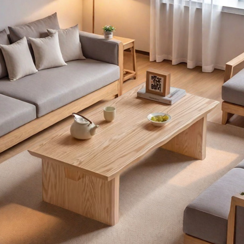 Log style simple solid wood coffee table
