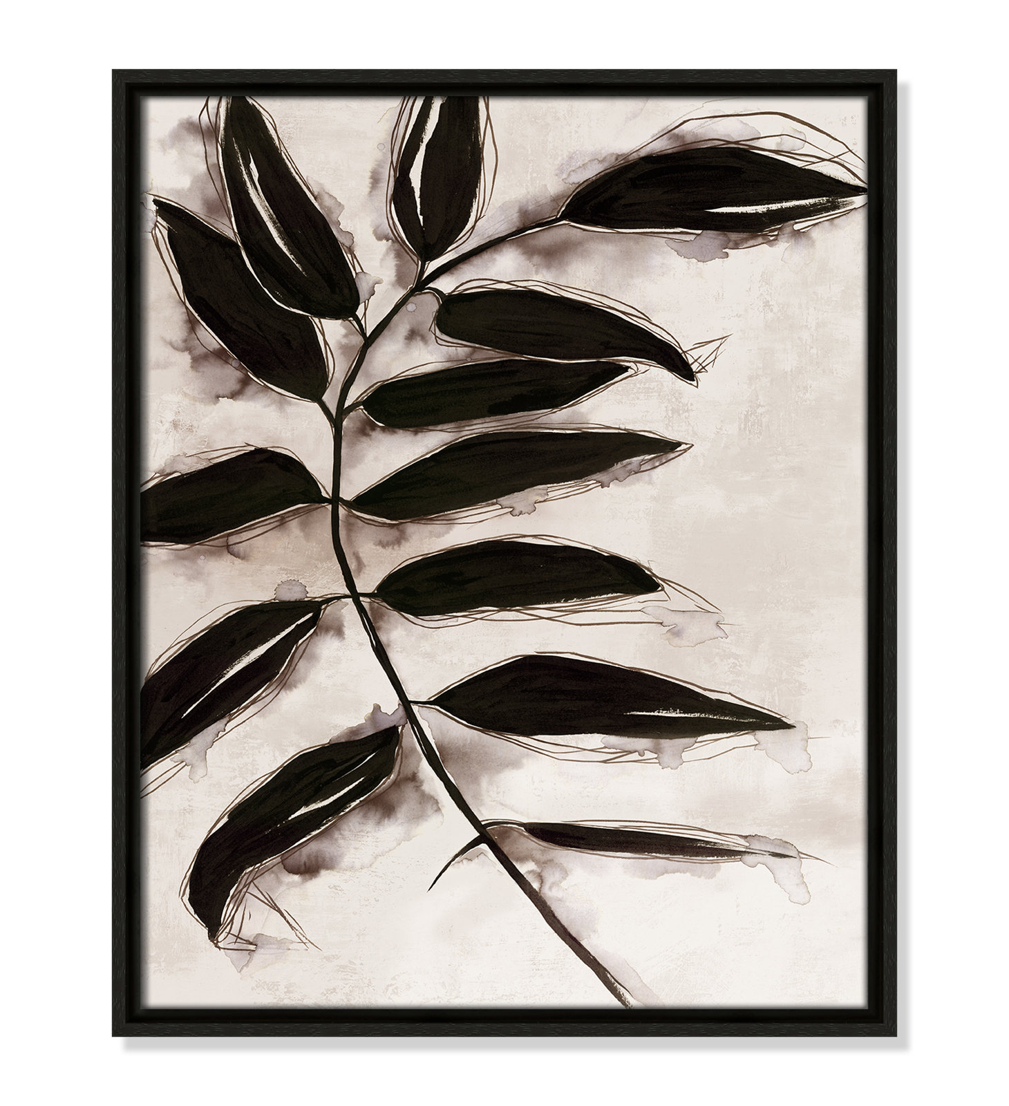 Leaves "Leaves II" Print, 21.5" H x 17.5" W x 2" D, Espresso Framed