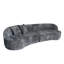 Canapé d'angle modulaire incurvé en chenille de 114 po, gris foncé, sans assemblage-866528019