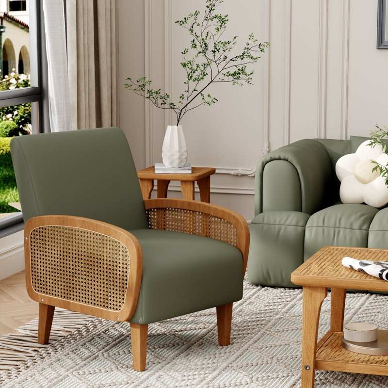 Chaise d'appoint rembourrée, Vert
