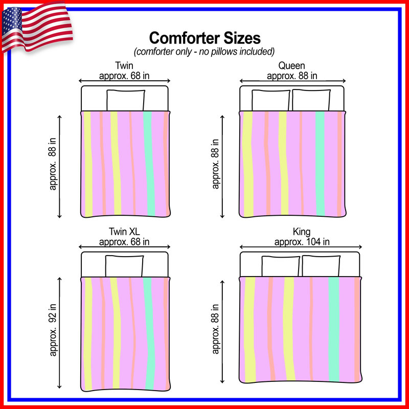 Pastel Vertical Stripes Comforter, Queen