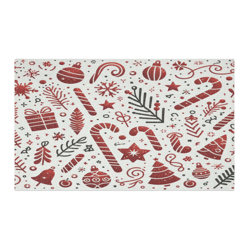 Tapis tressé Christmas Glitterburst, Rectangulaire 3 pi x 5 pi