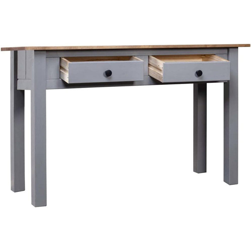 Kessel 110 cm W Solid Wood Top Console Table, Grey