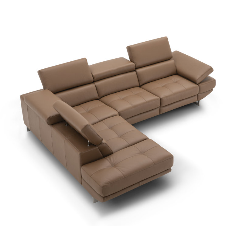 Britne Upholstered Power Reclining L-Shaped Sectional, Caramel, Left Hand Facing