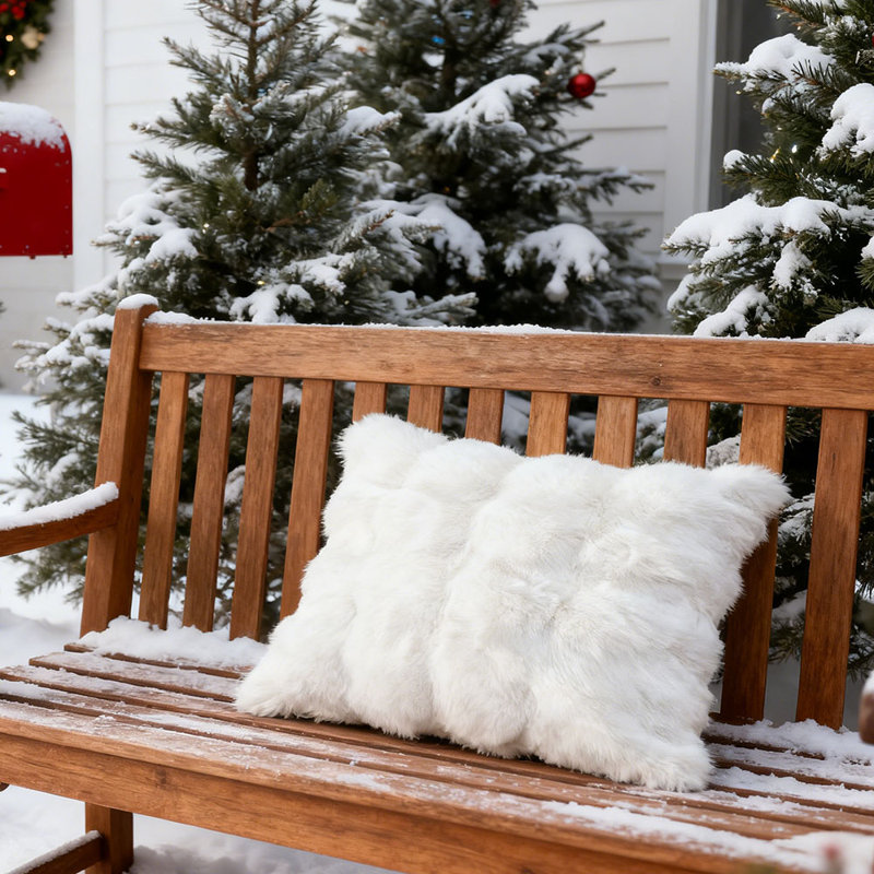 Cotton Rectangular Backrest Cushion, White
