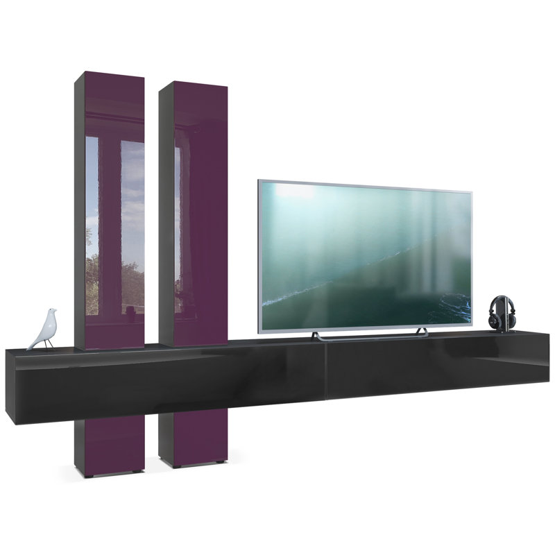 Ajo TV Stand, Blackberry/Black