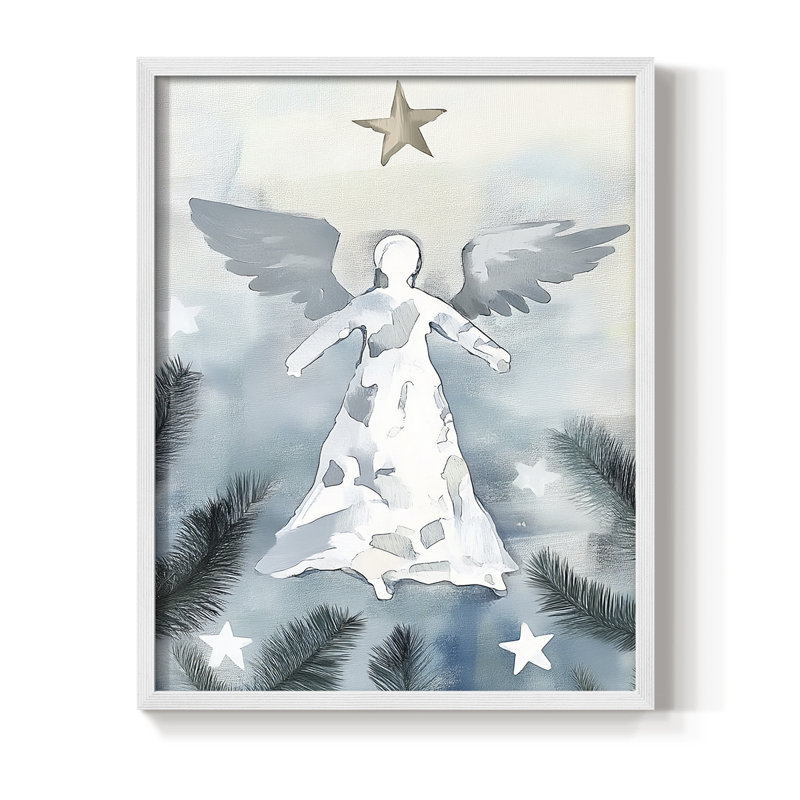 «Christmas Holiday Art XXXVII», reproduction encadrée - bois massif, H 21 po x l 17 po, Blanc