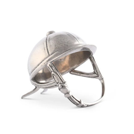 Equestrian Pewter English Horse Riding Hat Napkin Ring