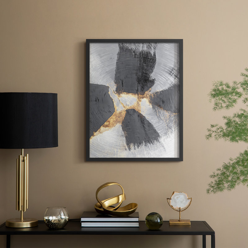 Abstract CCCLXXVIII Framed Print - Ready To Hang - Made in USA, Black, 10" H x 8" W