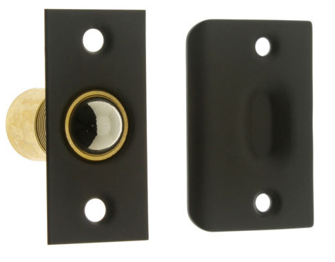 Solid Brass Wide Square Roller Ball Catch, Oil-Rubbed Bronze
