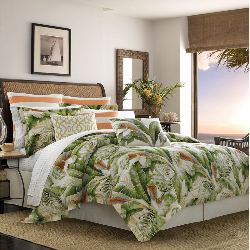 Ensemble de housse de couette réversible en coton vert Palmiers de Tommy Bahama