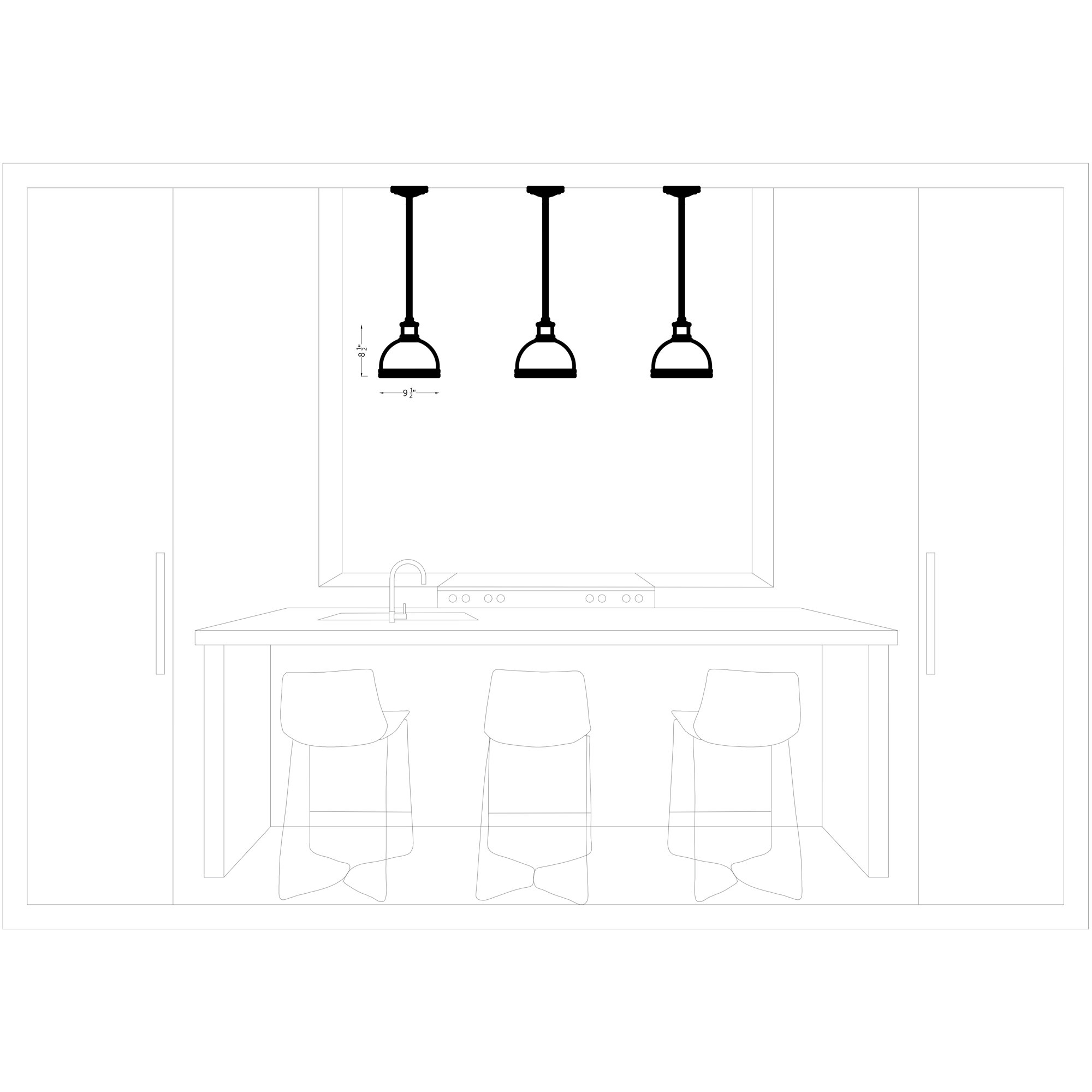 Single Light Glass Dimmable Pendant, Brushed Nickel, Yes