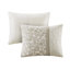 Édredon pour très grand lit 8 pièces - décor de chambre de transition brodée «Gracefulness» rempli et imprimé comprenant un édredon, des taies décoratives, des taies décoratives européennes et des coussins décoratifs Euro