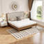 Structure de lit tapissier grand format, lit plateforme minimaliste en bois avec support renforcé-117270038
