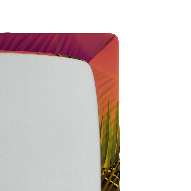 Drap-housse coucher de soleil à la plage, Drap-housse de taille double