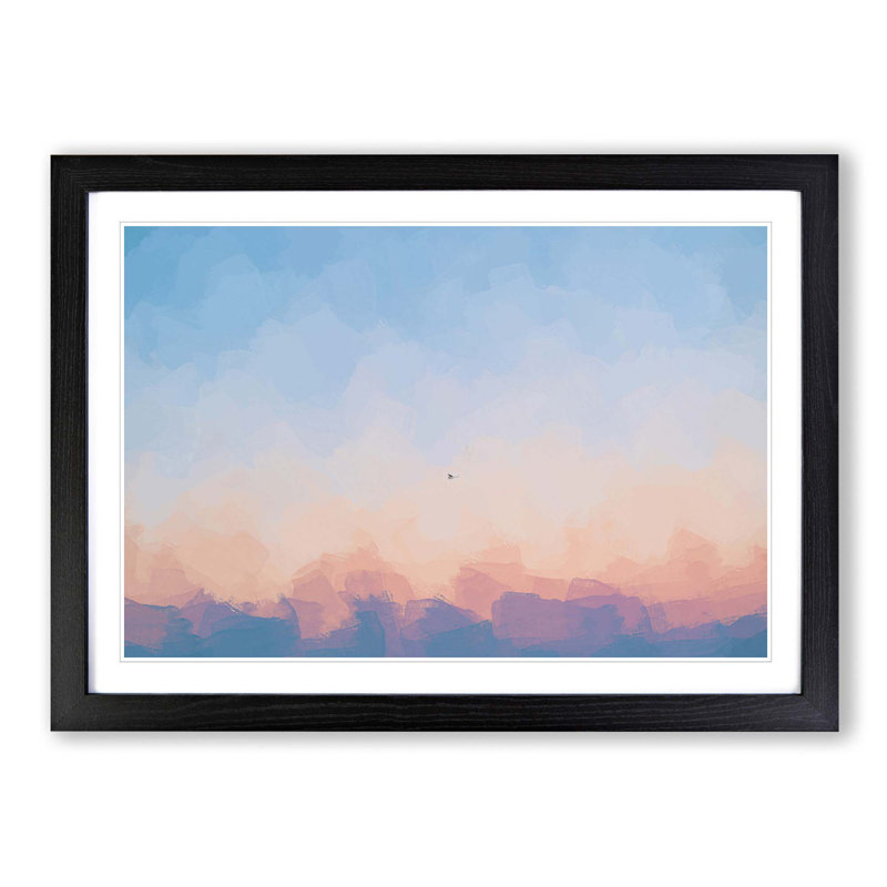 Airplane over Florida in Abstract - Picture Frame Graphic Art Print, Black Framed, 27cm H x 36cm W x 2cm D