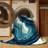 Machine Washable Orys Coastal Abstract Rug in Blue – Navy Binding-309074414