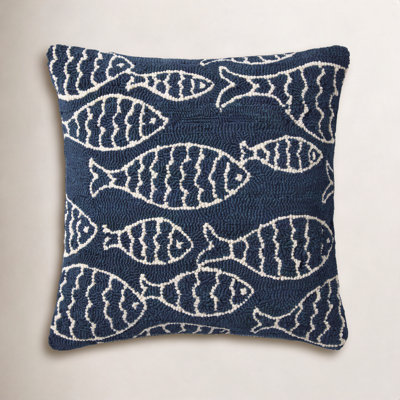 Cavett Embroidered Outdoor Reversible Throw Pillow