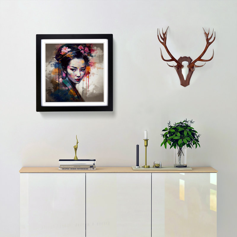 Single Picture Frame Print on Wood, Black