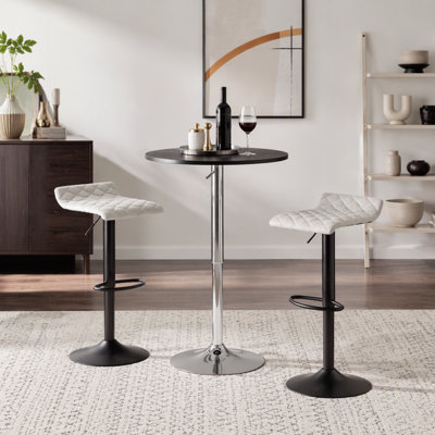 Adjustable Contemporary Bar Table in Black