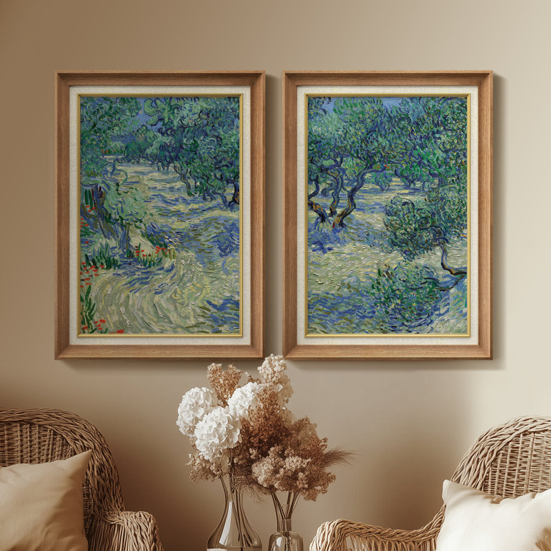 «Post Grove», ensemble d'impression sur bois encadrée 26 po x 36 po, Naturel, H 36 po x l 26 po