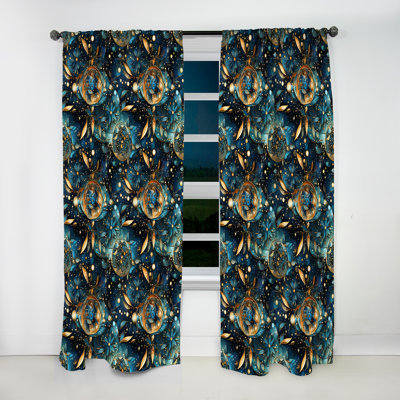 Cosmic Nomad Boho Pattern IV - Abstract Boho Curtain - Velvet Room Darkening - 1 panel
