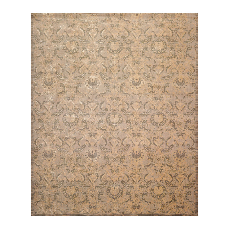 Tapis floral floral brun