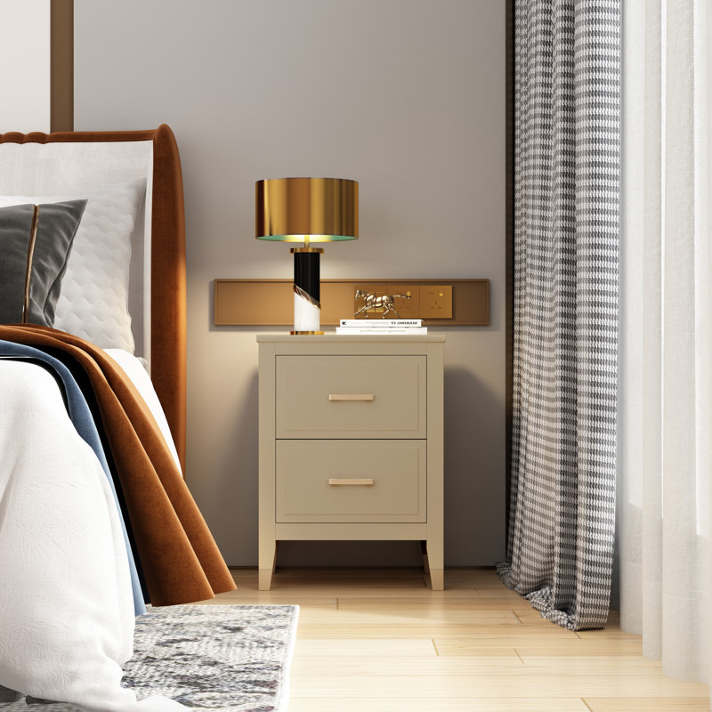 Dibble 45cm W Bedside Table, Clay