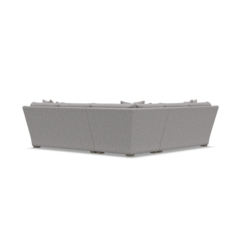 Sectional, Gray Polyester, 34.5" H x 107.5" W x 107.5" D, Symmetrical